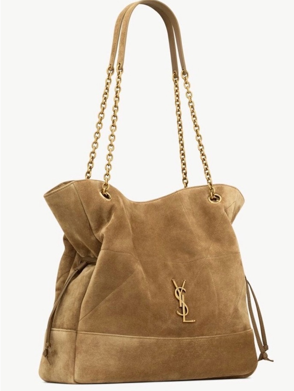 Saint Laurent Suede Tote in Cognac with Gold Hardware - Picture 3 of 4